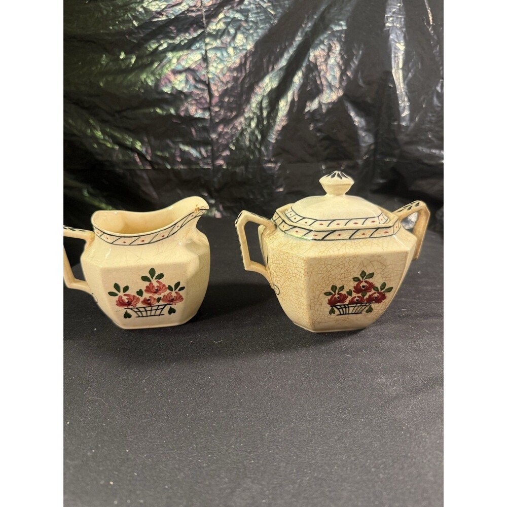 Vintage Sugar & Creamer Made in England 3pc set